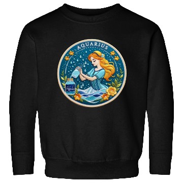 Discover Aquarius Stylish Watercolor Zodiac Illustration Sweatshirts