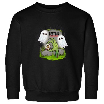 Discover Spooky Graveyard with Ghosts and Eye Sweatshirts