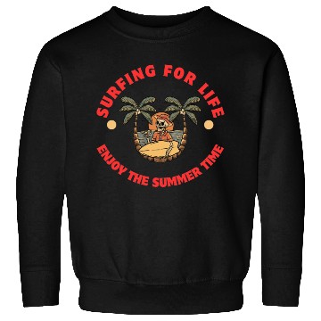 Discover Sunset Skull Surfing Illustration Sweatshirts