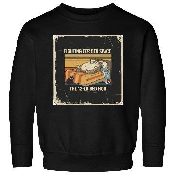 Discover Fighting for Bed Space Cat Design Sweatshirts