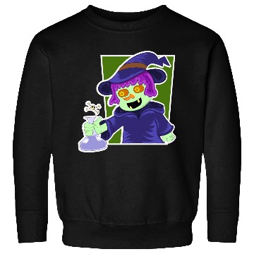 Discover Playful Zombie Witch Cartoon Design Sweatshirts