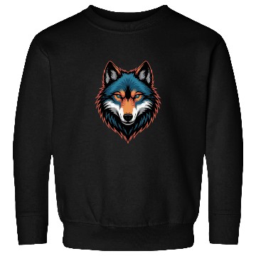 Discover Vivid Wolf Head Illustration Sweatshirts