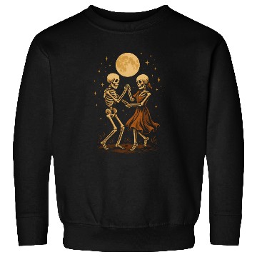 Discover Moonlit Skeleton Dance Illustration Sweatshirts