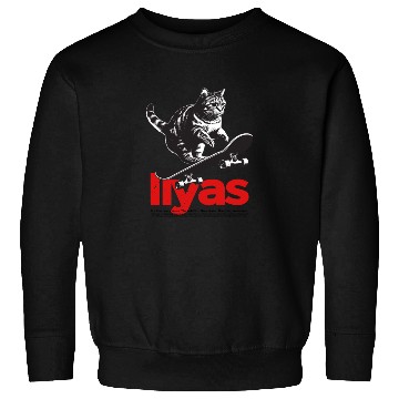 Discover Cool Cat Skateboard with cute Boy Name ILYAS Sweatshirts