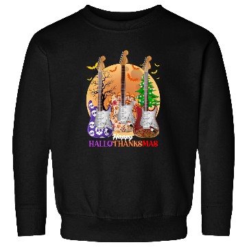 Discover Happy HalloThanksMas Guitar  Sweatshirts