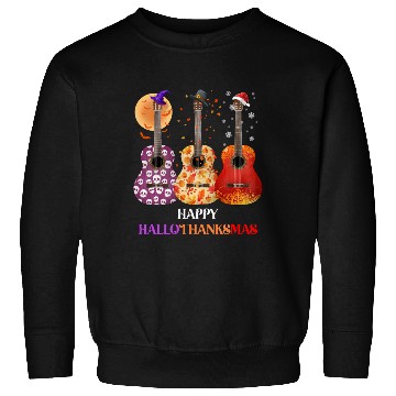 Discover Happy HalloThanksMas Guitar  Sweatshirts