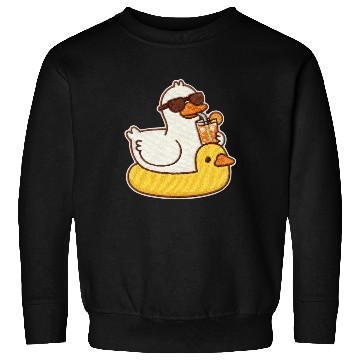 Discover Splendid Duck Relaxing with Sunglasses Sweatshirts