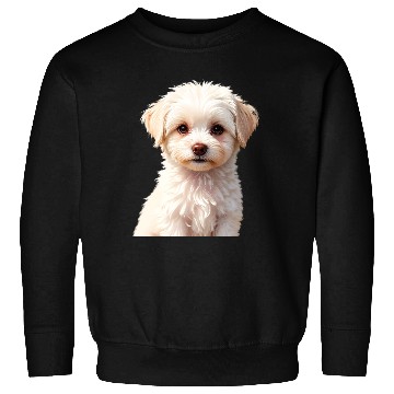 Discover Adorable White Puppy Portrait Design Sweatshirts