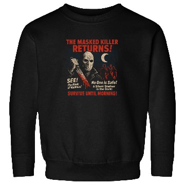 Discover Masked Killer Returns Slasher Movie Poster Vintage Sweatshirts