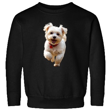 Discover Joyful Puppy Run Illustration Sweatshirts