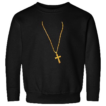 Discover Long Gold Chain and Cross Sweatshirts