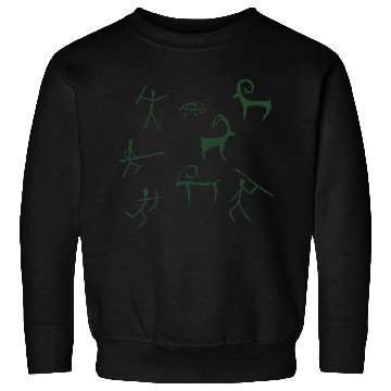 Discover Caveman hunting cave drawings Sweatshirts