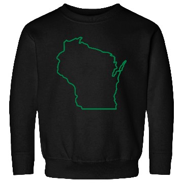 Discover Wisconsin State Outline Design Sweatshirts