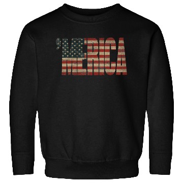 Discover Vintage Distressed US Flag 'MERICA Sweatshirts