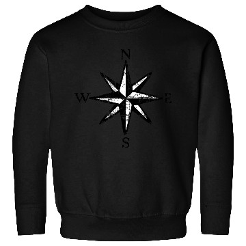 Discover Compass Rose NESW (Vintage Black&White) Sweatshirts