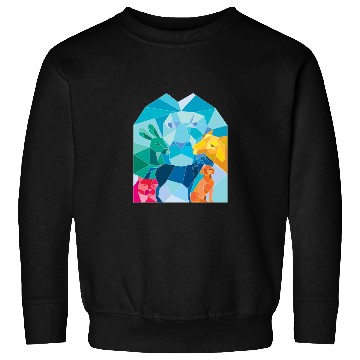 Discover Lion Rabbit Cat Horse Dog Goat Low Polygon Sweatshirts
