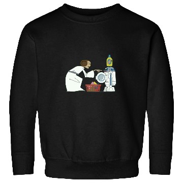 Discover Funny Star Wars r2d2 and Leia comic Sweatshirts