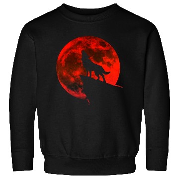 Discover Howling wolf full blood moon space galaxy gift dog Sweatshirts