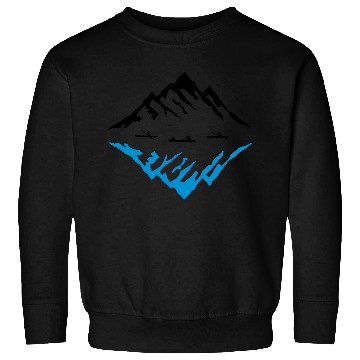 Discover Canoe & Mountains, Reflection Sweatshirts