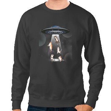 Discover Cat Paws Alien Cat Galaxy Cat Cat UFO Sweatshirts