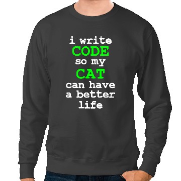 Discover Cat Paws Code Coding Computer Science Cat Gift Sweatshirts