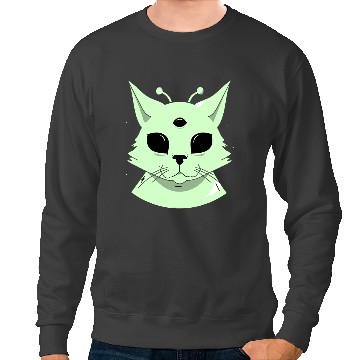 Discover black cats Paws Elegant alien cats design Sweatshirts