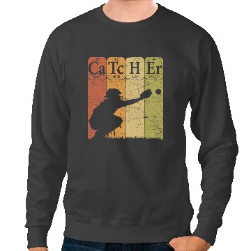 Discover Baseball Gift Periodic Table Elements Nerd Baseball Catcher Retro Sweatshirts