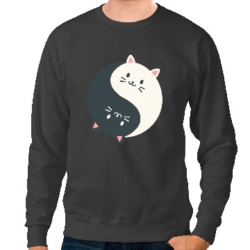Discover Cat Paws and Adorable Chinese Yin and Yang Cats Funny Cat Sweatshirts