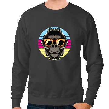 Discover Monkey Lover Gorilla With Sunglasses Great Ape Monkey Funny Animal Sweatshirts