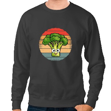 Discover Broccoli Funny Retro vintages Sunset Style Broccoli Lover Sweatshirts