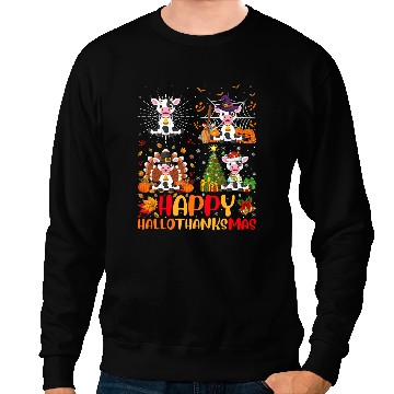 Discover Cattle Cow Halloween Thanksgiving Christmas Cow Hallothanksmas Sweatshirts