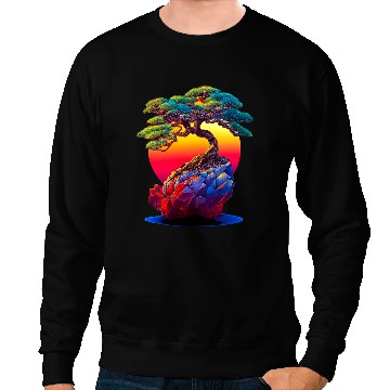 Discover Bonsai Tree Sunset Sweatshirts