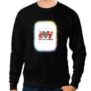 Discover Crawfishs Bleached Peace Love Crawfish Leopard Crawfish Seaso Bleached Sweatshirts