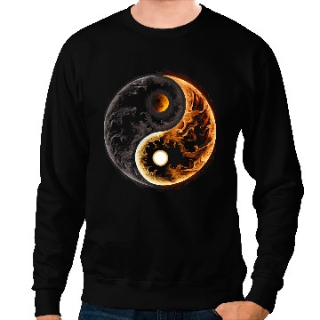 Discover Meditation Yin Yang Sun Moon Graphic Sweatshirts