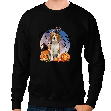 Discover Dog Halloween Beagle Jack O Lantern Pumpkin Moon 69 Sweatshirts