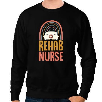 Discover Nursing Rehab nurses Boho Bohemian Rainbow Nursing School Sweatshirts