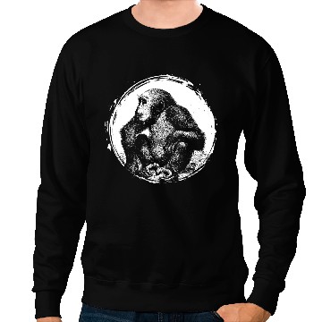 Discover vintages Chimpanzee Gorilla Monkey Art Sweatshirts