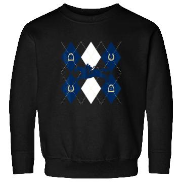 Discover Disney Mickey Mouse Horse Racing Silhouette Argyle Pattern Sweatshirts