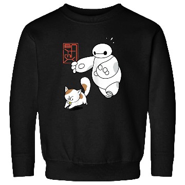 Discover Disney Big Hero 6 Baymax Chasing Mochi Cute Shot Sweatshirts