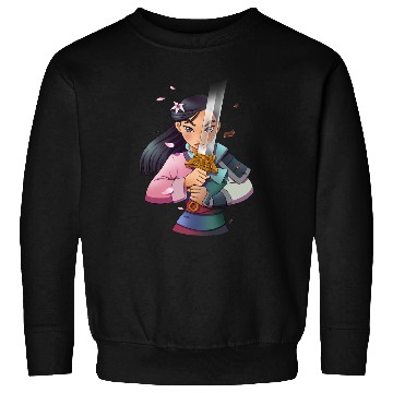 Discover Disney Mulan Anime Half Girl Half Warrior Graphic Sweatshirts