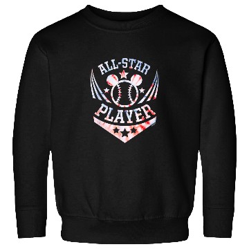 Discover Disney Mickey Mouse Baseball AllStar Player Spor Sweatshirts