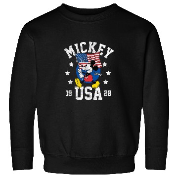 Discover Disney Mickey Waving Flag USA Sweatshirts