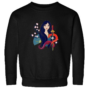 Discover Disney Princess Mulan and Mushu Modern Art Deco Style Sweatshirts