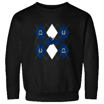 Discover Disney Mickey Mouse Horse Racing Silhouette Argyle Pattern Sweatshirts