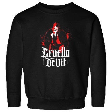 Discover Disney Villains - Cruella De Vil Character Splatter Sweatshirts