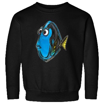 Discover Disneyss Pixars Finding Nemo Dory Blue Fish Sketch Portrait Sweatshirts