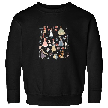 Discover Disney Princess  Collage Icons Group Shot Chest Sweatshirts