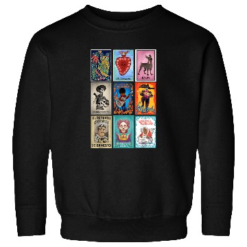 Discover Disney pixars Coco Epic Loteria Cards Big Chest Logo Sweatshirts