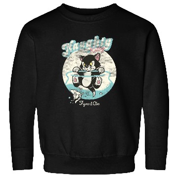 Discover Disney Pinocchio Naughty Kitty Figaro & Cleo Retro Big Logo Sweatshirts