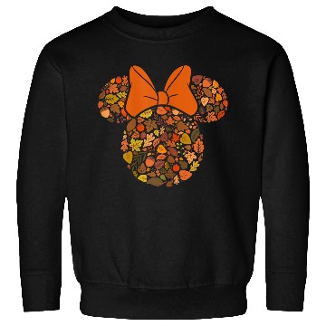 Discover Disney Minnie Mouse Head And Ears Icon Fall Leaves Sweatshirts